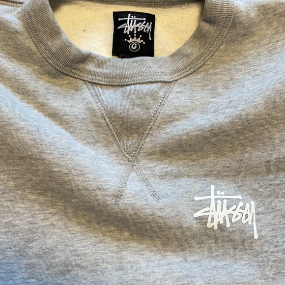 Stussy Sweaters - Stussy Grey Crew.